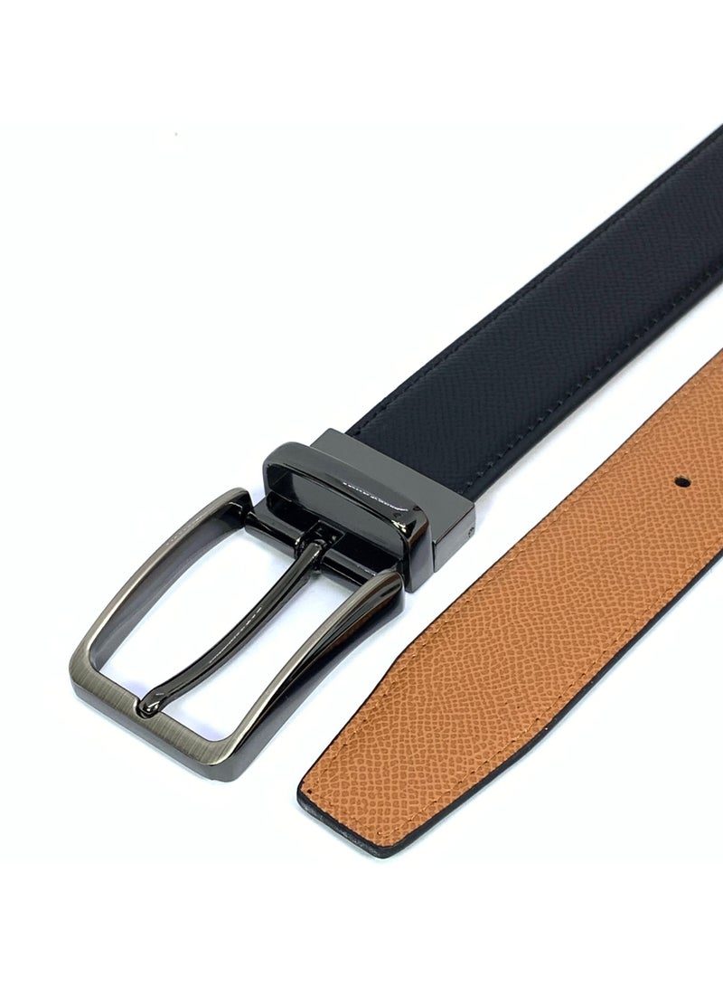 FOCUS Focus Faux Leather Reversible Belt for Men Stylish Formal Belt with Adjustable Buckle – Black & Brown Men's Belt for Formal Wear, Trouser Belt, Gifts for Men  - Image 2