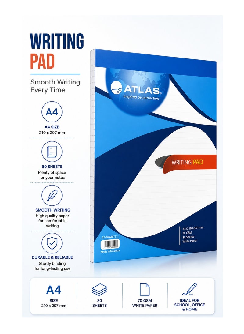 1-Piece A4 Size Writing Pad 80 Sheets
