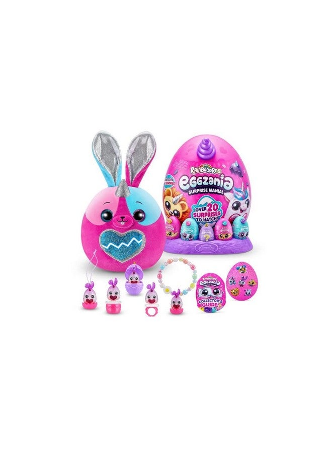 Rainbocorns Eggzania Surprise Mania Series 1 (Bunny) By Zuru, Collectible Plush Stuffed Animal, Surprise Eggs, 5 Mini Eggs, Stickers, Diy Jewelry, Slime, Ages 3+ For Girls, Children - Image 1