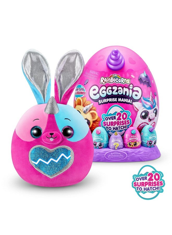 Rainbocorns Eggzania Surprise Mania Series 1 (Bunny) By Zuru, Collectible Plush Stuffed Animal, Surprise Eggs, 5 Mini Eggs, Stickers, Diy Jewelry, Slime, Ages 3+ For Girls, Children - Image 2