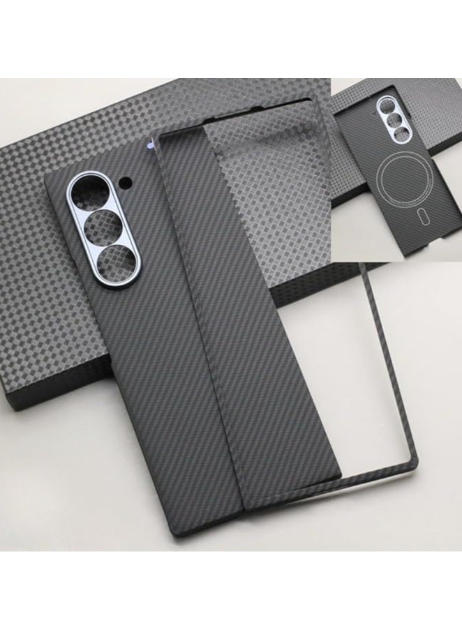 Carbon Fiber Foldable Case Compatible with Samsung Galaxy Z Fold 6 (2024) Cases 600D Aramid Fiber Magnetic Cover For Fold 6 - Image 1