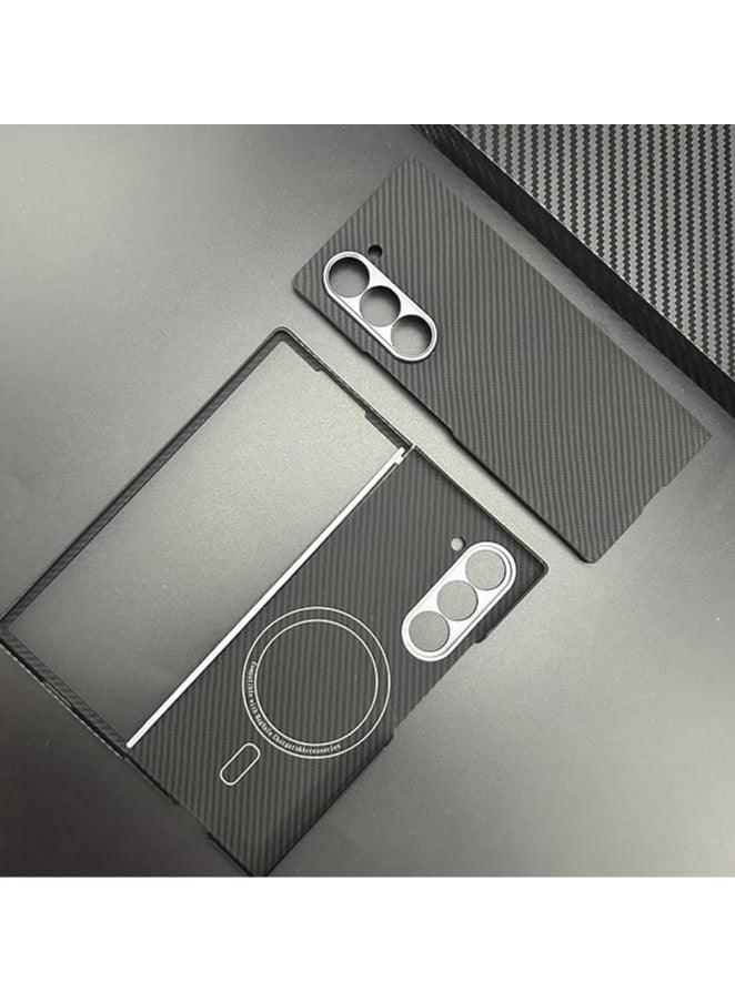 Carbon Fiber Foldable Case Compatible with Samsung Galaxy Z Fold 6 (2024) Cases 600D Aramid Fiber Magnetic Cover For Fold 6 - Image 4