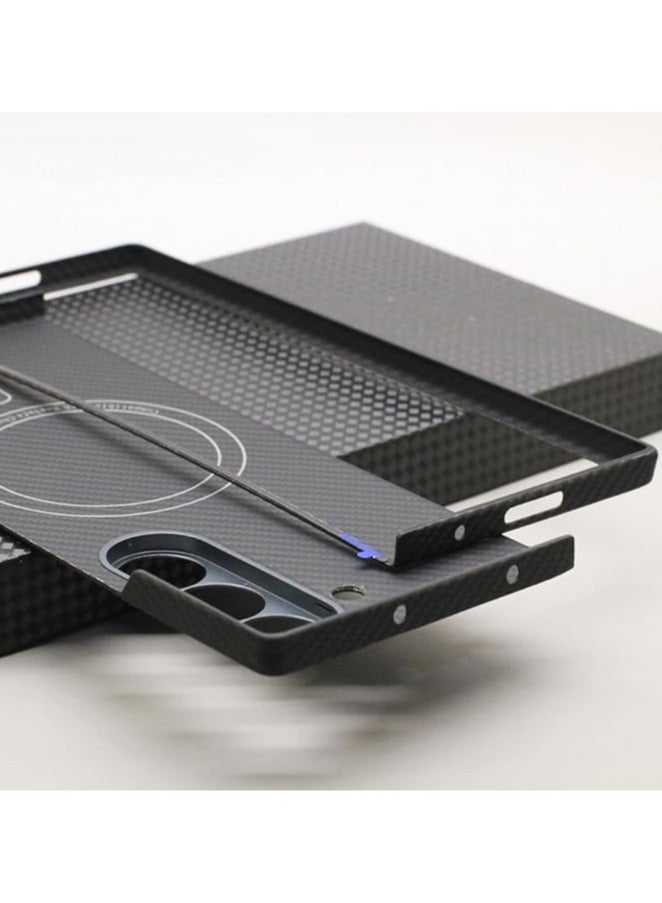 Carbon Fiber Foldable Case Compatible with Samsung Galaxy Z Fold 6 (2024) Cases 600D Aramid Fiber Magnetic Cover For Fold 6 - Image 3