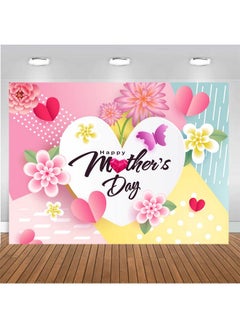 CHAIYA 7X5Ft Mother'S Day Backdrop Mother'S Day Party Decorations Banner Mother'S Day Love Heart Backdrop Happy Mother'S Day Floral Background Cy265  - Image 1