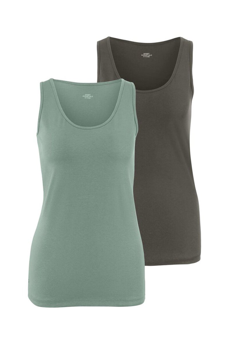 Tchibo Women 2 Pcs Sportswear Fit Sleeveless Yoga Top, Multicolor - Image 3