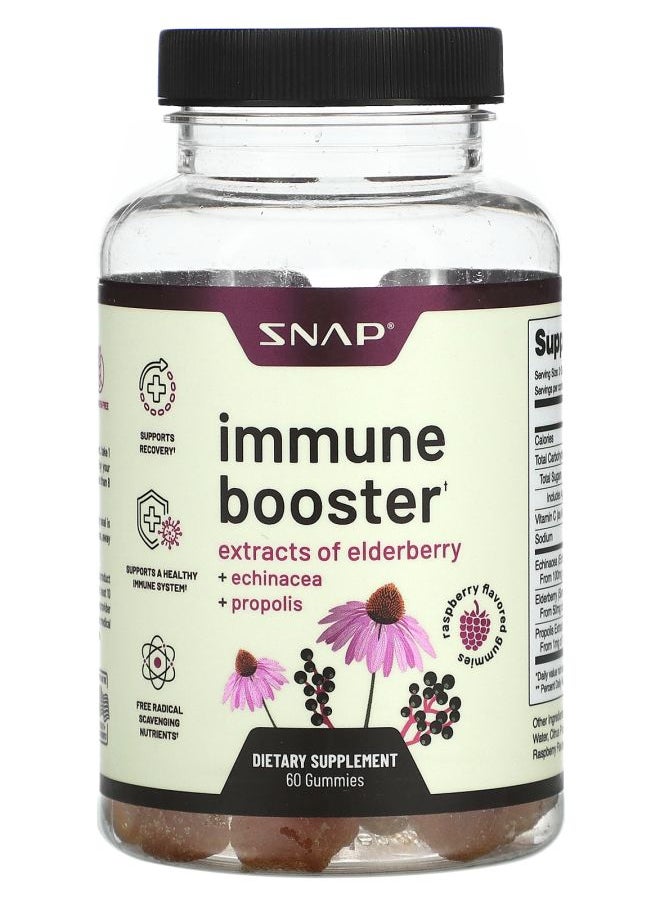SNAP SUPPLEMENTS - Immune Booster Gummies Raspberry 60 Gummies - Image 1