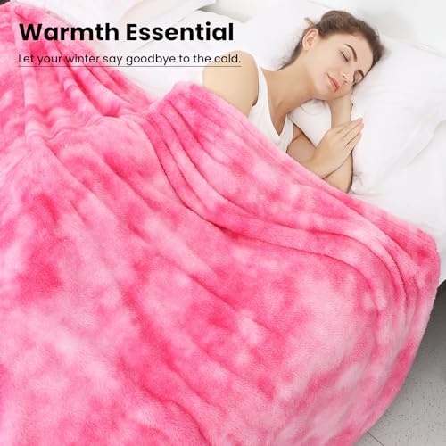 obinsm Warm Blanket Pink Throw Blankets for Women - Fuzzy Soft Bed Blanket for Couch Home Decor - Image 4