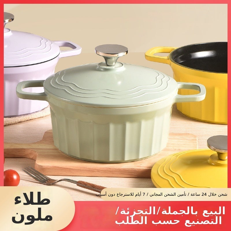 CINDYCOCO Enamel Dutch Oven - Non-Stick, High-Capacity, Stylish Soup Pot for Home  Use - Image 2