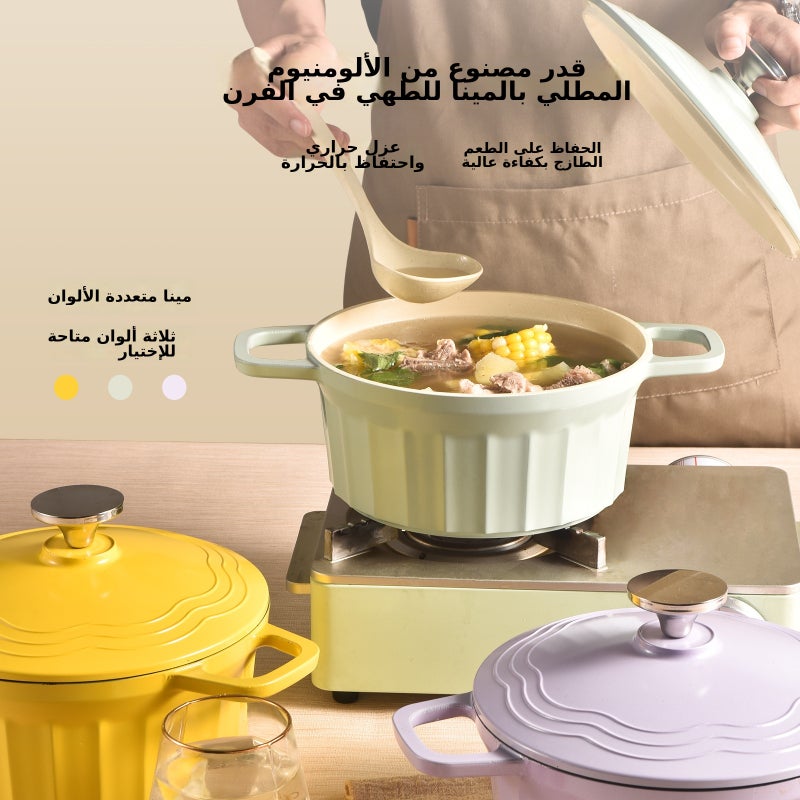 CINDYCOCO Enamel Dutch Oven - Non-Stick, High-Capacity, Stylish Soup Pot for Home  Use - Image 3