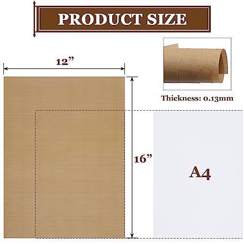 Selizo 20 Pack Teflon Sheet for Heat Press, Heat Transfer Press Cover Paper Heat Resistant Transfer Protector Mats for Cricut Iron HTV Vinyl, Sublimation, Baking and Craft - Image 4