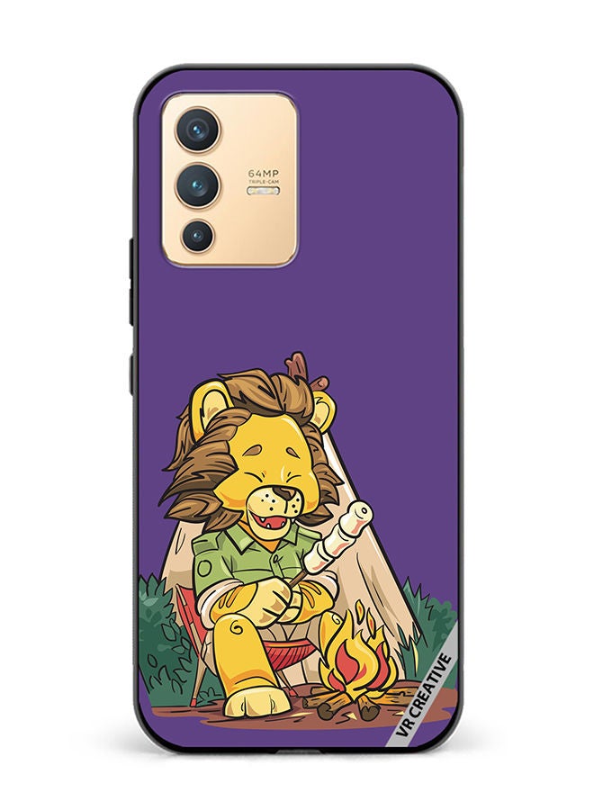 VR CREATIVE Protective Case Cover For Vivo V23 5G Lion Chilling Design Multicolour - Image 1