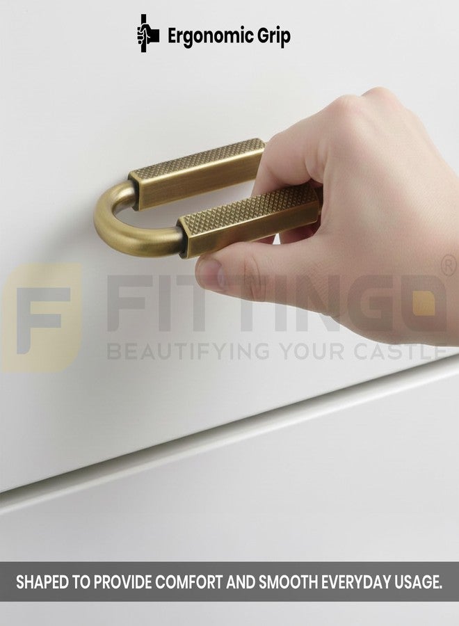 FITTINGO Oval Shape Drawer Kadi/Pull-Push Handle for Home and Office Drawer/Cabinet Handle/Drawer Handle - Pack of 4 (Antique Finish) - Image 4