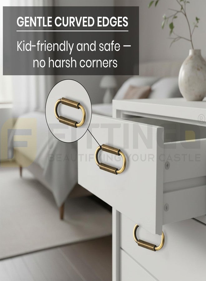 FITTINGO Oval Shape Drawer Kadi/Pull-Push Handle for Home and Office Drawer/Cabinet Handle/Drawer Handle - Pack of 4 (Antique Finish) - Image 5