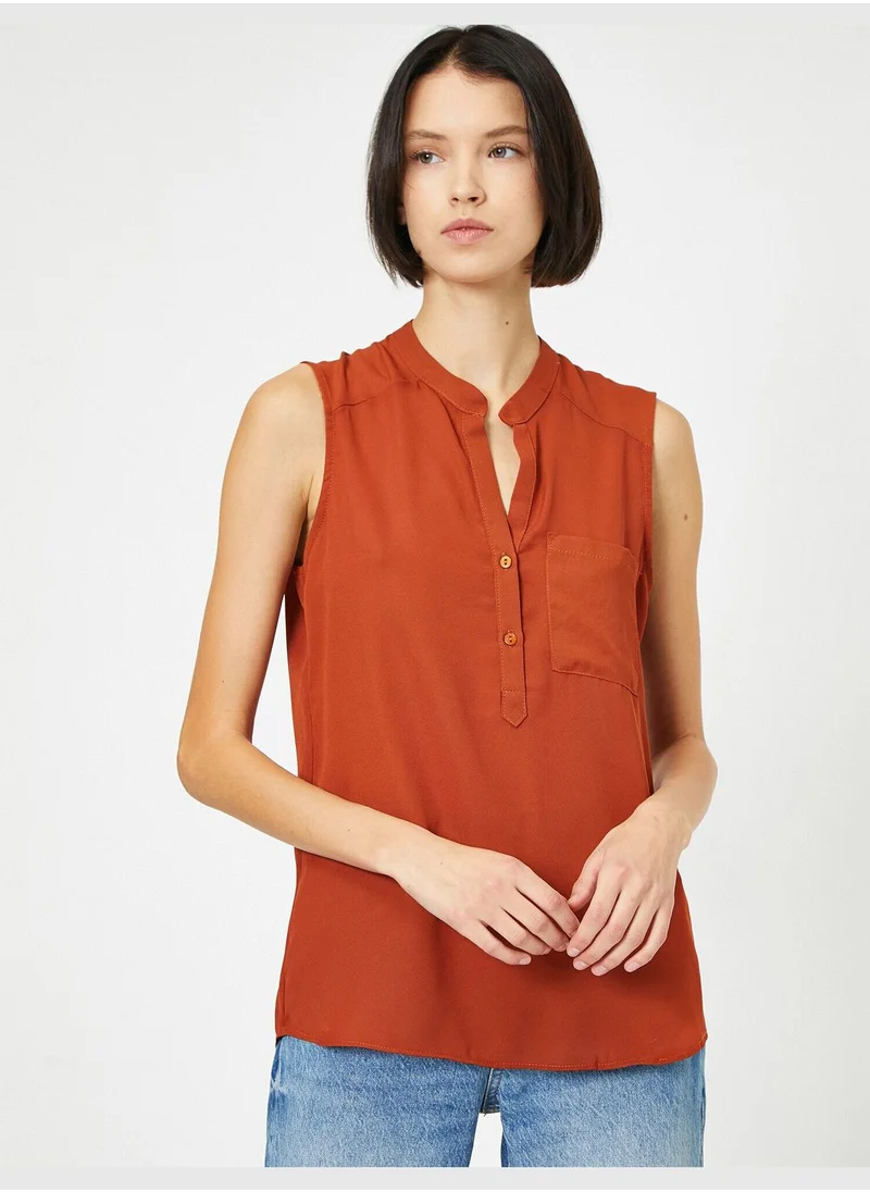 كوتون Button Detailed Tank Top