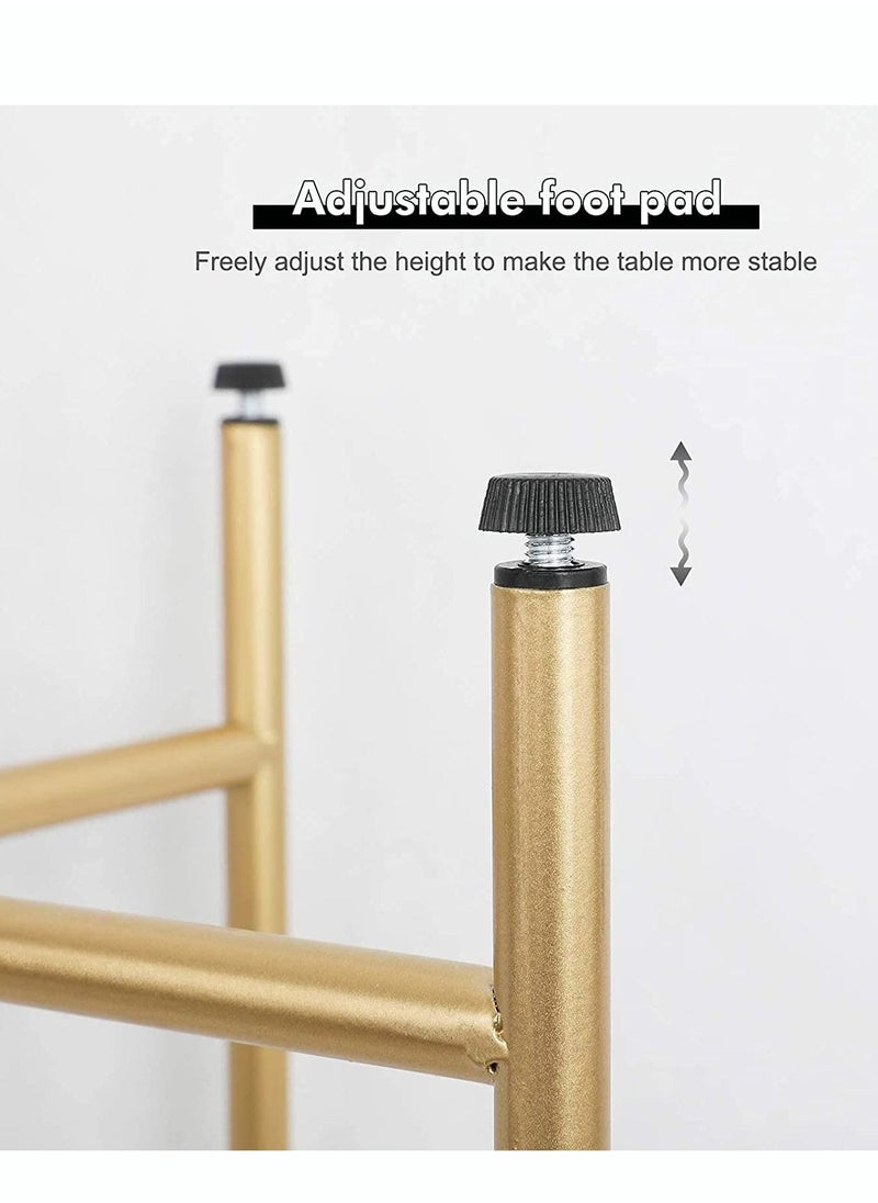 MIXDE Gold Side Table 2 Tier Metal Round End Table Coffee Table Small Sofa Side Table Outdoor Indoor Accent Table Nightstand Waterproof Removable Tray Table for Living Room Bedroom Balcony  - Image 5