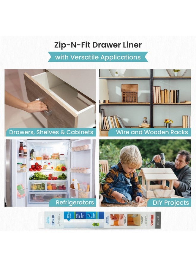 Con-Tact Brand Adhesive Zip-N-Fit Solid Grip Drawer 18" x 4', Ribbed Clear, 6 Count - Image 4