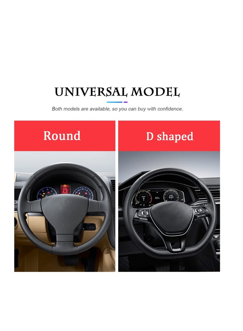 SYOSI Car Steering Wheel Cover, Bling Leather Steering Wheel Cover, 15 Inch Rhinestones Auto Steering Wheel Protector, with Rhinestones Soft Interior Accessories for Women and Girl for Most Cars(Black) - Image 5