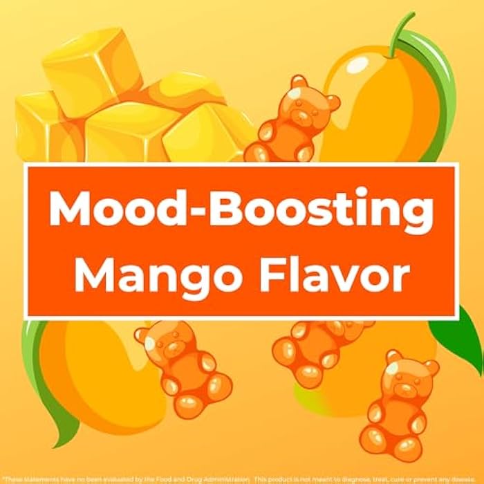 Loom Saffron Gummies with Vitamin D3 & B12 – Natural Mood & Energy Support for Emotional Balance and Stress Relief – Tropical Mango, 60 Count (60 Count, Mango) - Image 5