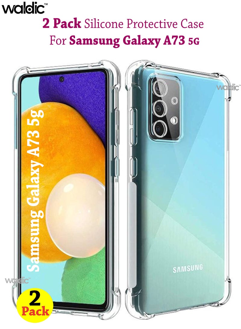 Waldic 2 Pack Silicone Protective Case Cover For Samsung Galaxy A73 5G Transparent - Image 1