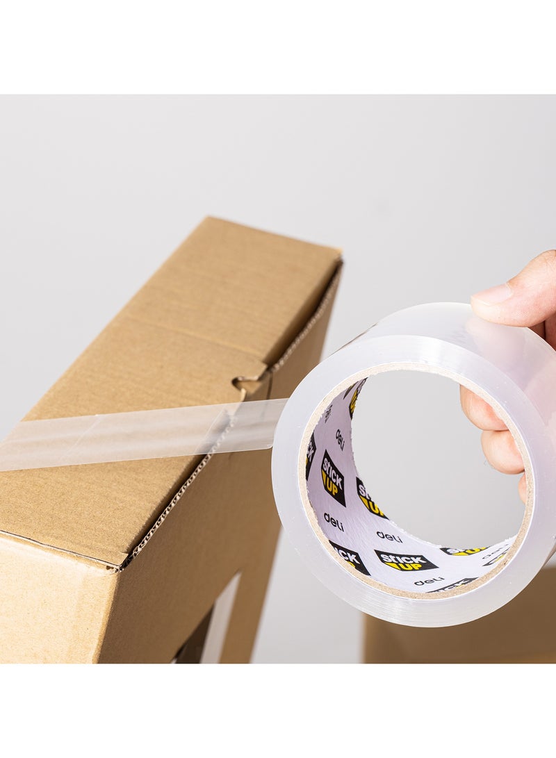 Deli EA319 STICK UP Strong Adhesion BOPP Packing Tape, 48mm x 100y, High Viscosity, Transparent, 6PCS/Heat Shrink Film - Image 5