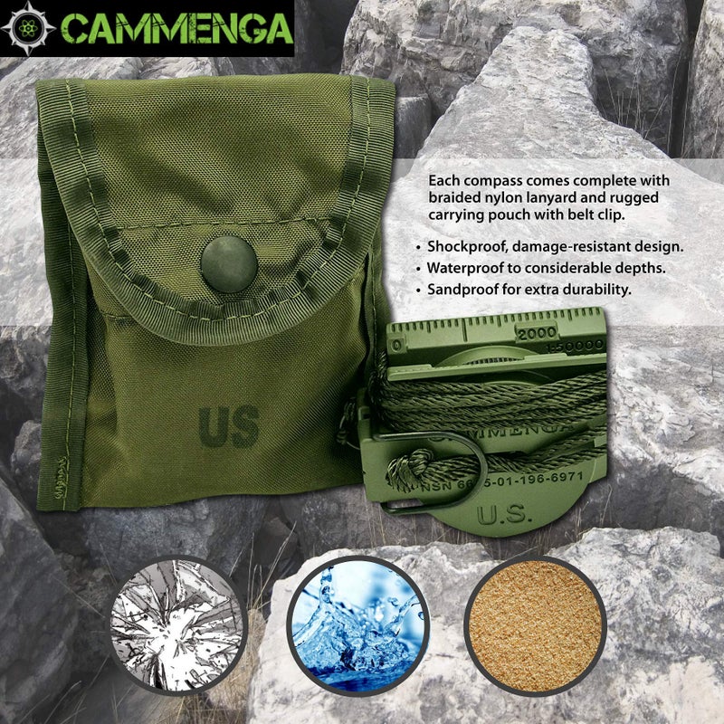 Cammenga Official US Military Tritium Lensatic Compass, Olive Drab Accurate Waterproof Hand Held Compasses with Pouch for Hiking Camping Navigation Survival Backpacking Orienteering - Image 5