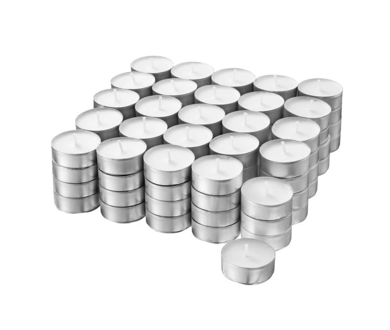 Unscented Tealight Candles Set of 100, 4-Hour Burn Time, Natural Wax Tea Light Candles in Aluminum Cups, Decorative Candles for Home, Weddings, Parties and Aromatherapy - Image 1