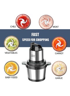sokany 2 Speeds 4l Electric Meat Grinder Chopper Food Processor 4 Blades 800w Multifunctional Food Processor for Meat Vegetable Onion Ginger Garlic Mincer Blender, Sk-7028 (Black, Sliver)  - Image 5