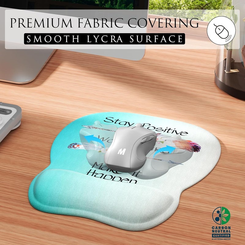 MROCO Ergonomic Mouse Pad with Gel Wrist Rest, Comfortable Mousepad with Smooth Wrist Support Surface and Non-Slip PU Base for Pain Relief, Computer, Laptop, Office & Home, 9.4 x 8.1 in, Feather Arrow - Image 2
