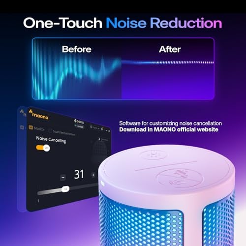 MAONO Gaming USB Microphone with Noise Cancellation Streaming mic for PC Computer MAC PS4 PS5 AllinOne Kit with Mute Monitor for Recording Podcast Twitch YouTube Discord DGM20S Pink - Image 3