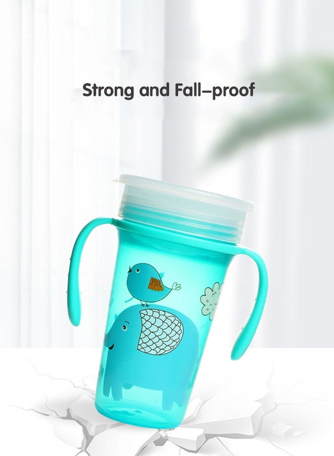 Sharpdo Baby 360° Trainer Cup with Lid, Spill Proof and Leak Proof Cup with Handle for Infant, Water Bottle,  Baby Drinking Cup for Boys and Girls, 300ml - Image 4