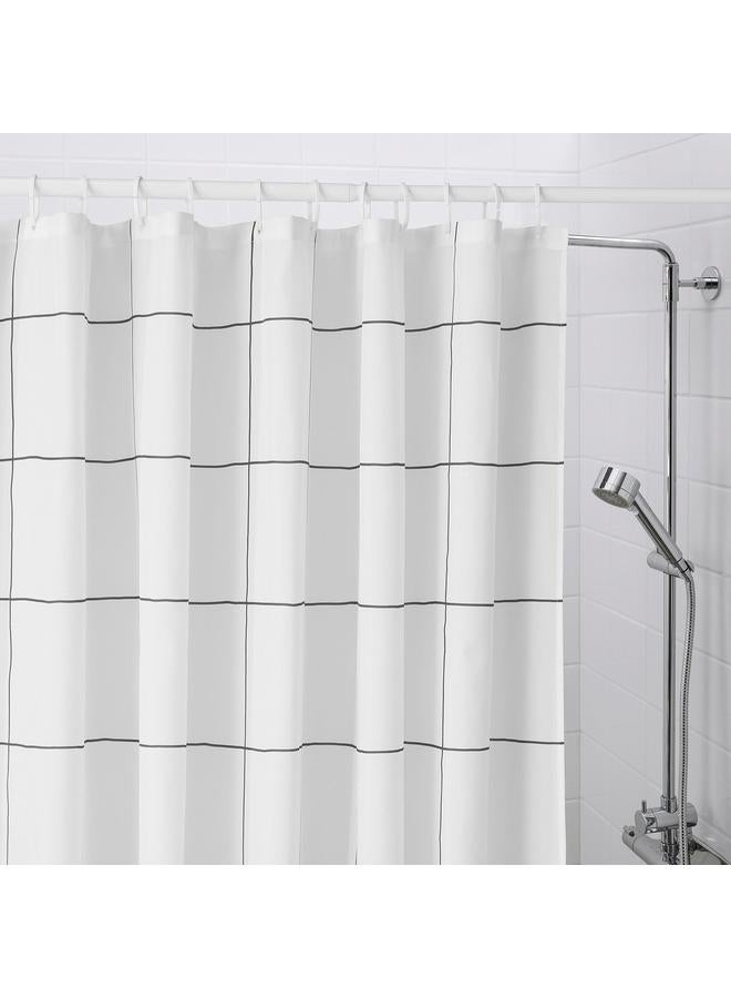 erorex Shower curtain, white/check, 180x200 cm - Image 2