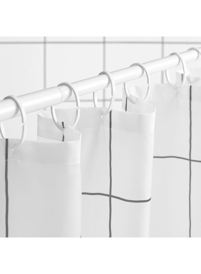 erorex Shower curtain, white/check, 180x200 cm - Image 4