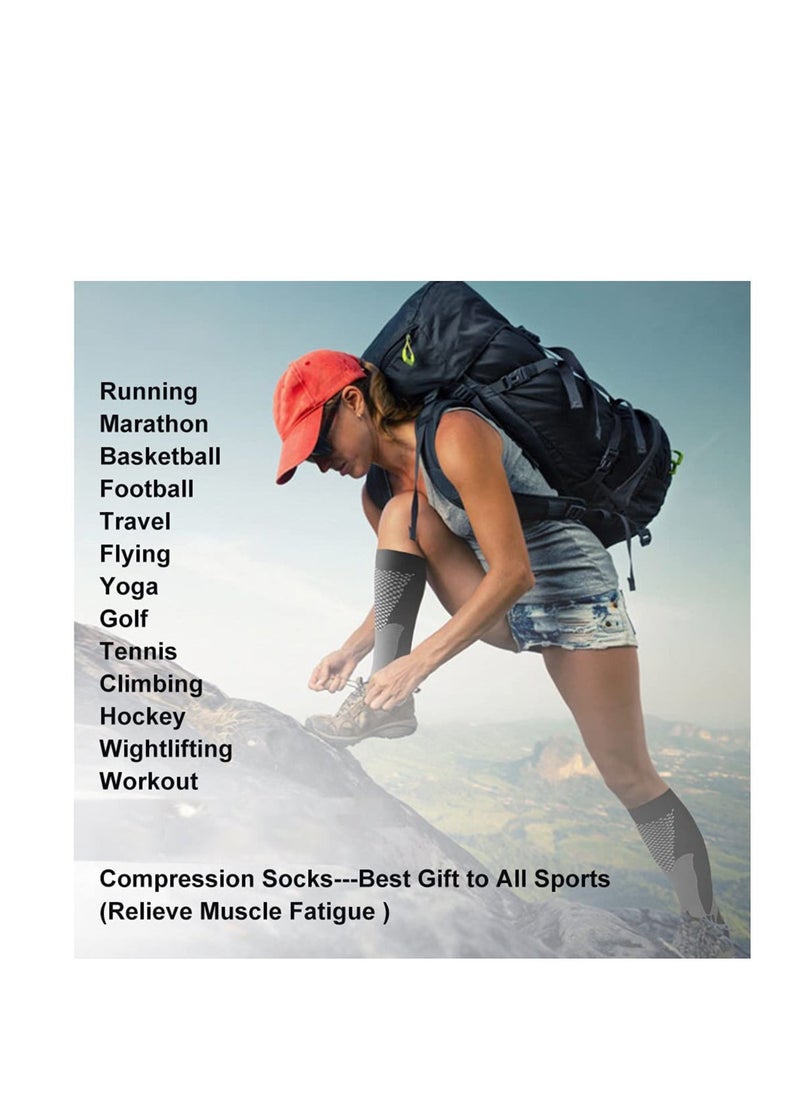 Generic Compression Socks, 4 Pairs for Women and Men, Athletic, Travel, Running, Fitness, Flight Socks, Reduce Calf Pain Faster Recovery(Multicolors)  - Image 4
