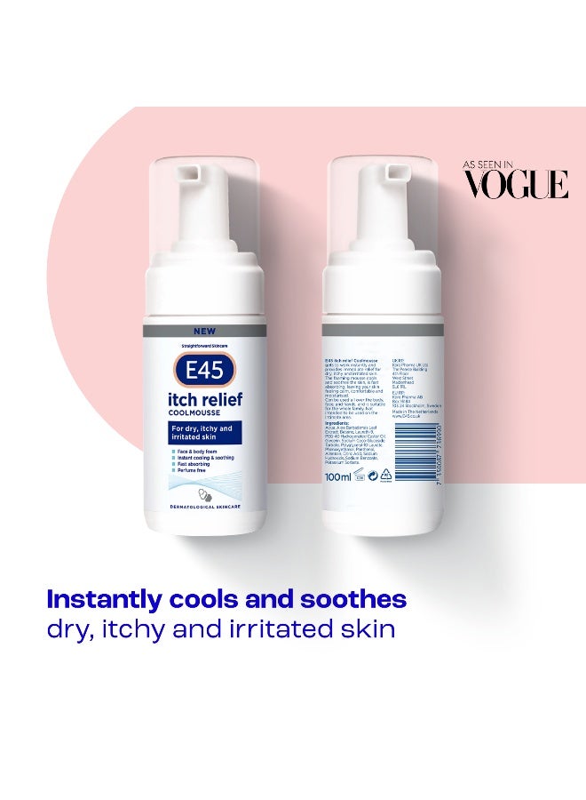 E45 Itch Relief Coolmousse 100ml – Face and body foam for Dry Skin, Itchy Skin and Irritated Skin - Cooling foam to soothe itchy skin - Perfume-Free - Image 3