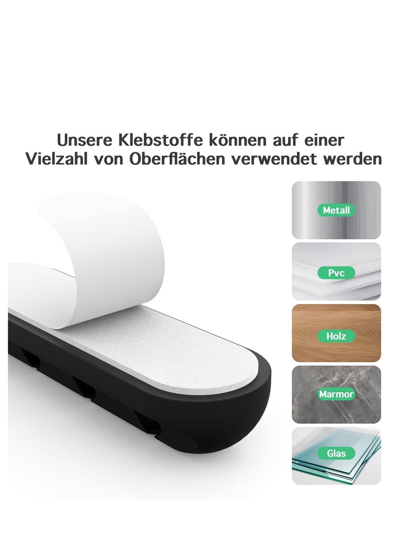 تي نيوفون مشابك كابلات سوداء، منظم أسلاك، إدارة الكابلات، منظمات كابلات، حامل كابل USB، منظم أسلاك، مشابك أسلاك، 3 حزم من أشرطة الكابلات للمكتب والسيارة والمنزل والمكتب (7، 5، 3 فتحات) - Image 4