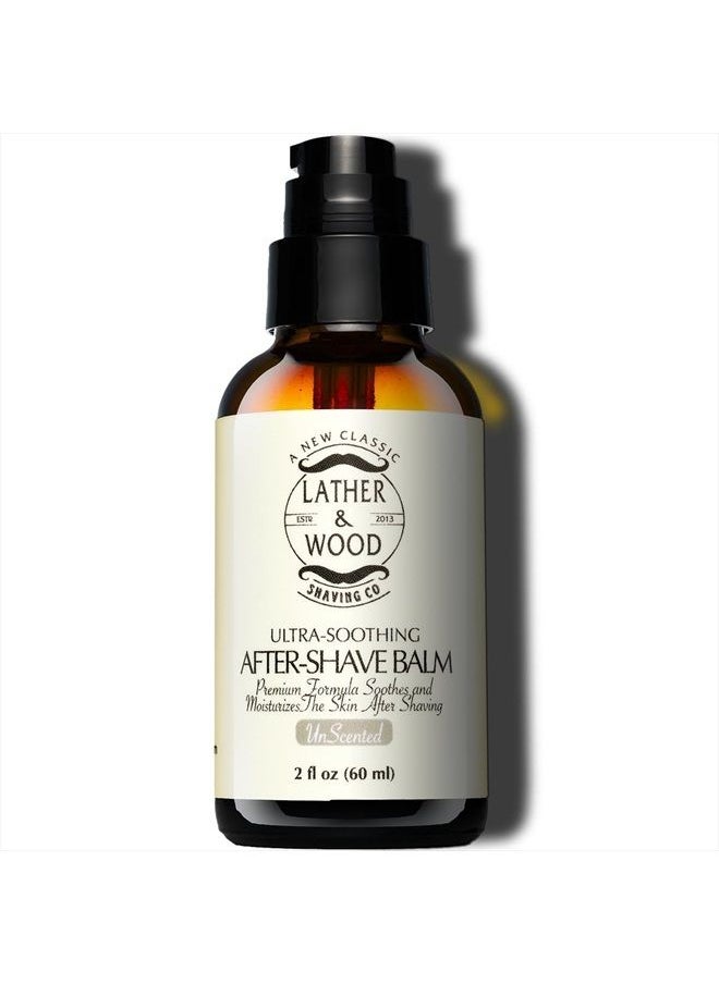 Lather & Wood Shaving Co - Best After-shave Balm, Unscented, Premium Aftershave Lotion, Soothes and Moisturizes Face after shaving, Does Not Dry The Skin, Eliminates Razor Burn For A Silky Smooth Finish ... - Image 1