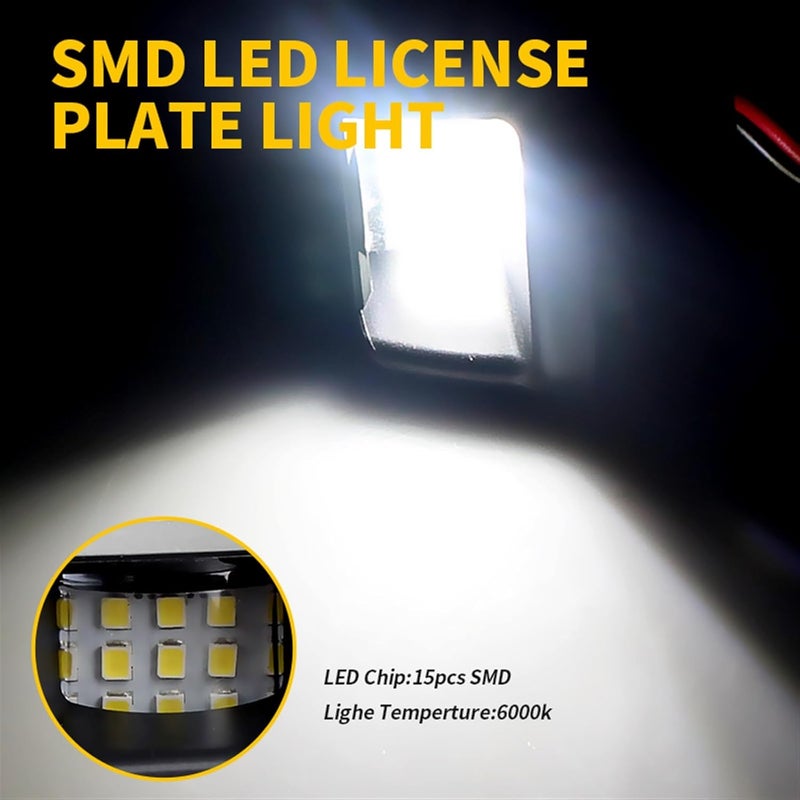 QASULER 2PCS White LED License Plate Lights - Image 4