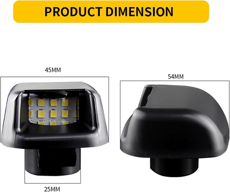 QASULER 2PCS White LED License Plate Lights - Image 2