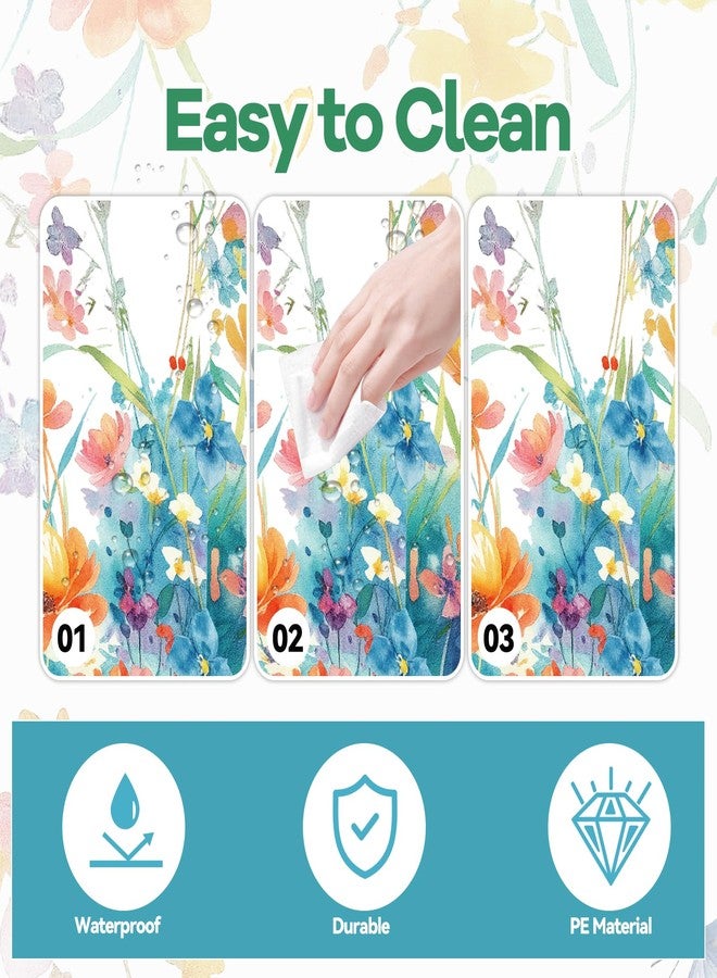 HFBOBP 2 Pack Wildflower Tablecloth Party Decorations, 54 X 108Inch Floral Tablecloths Disposable Plastic Table cover Butterfly Wildflower Porcelain Table Decor for Birthday Garden Wedding Tea Party Supplies - Image 4