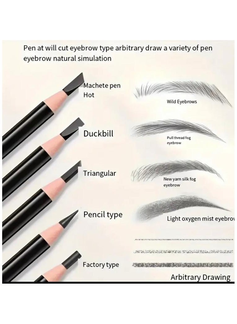 Generic Waterproof and sweat-resistant eyebrow pencil for long-lasting makeup (black color)  - Image 2