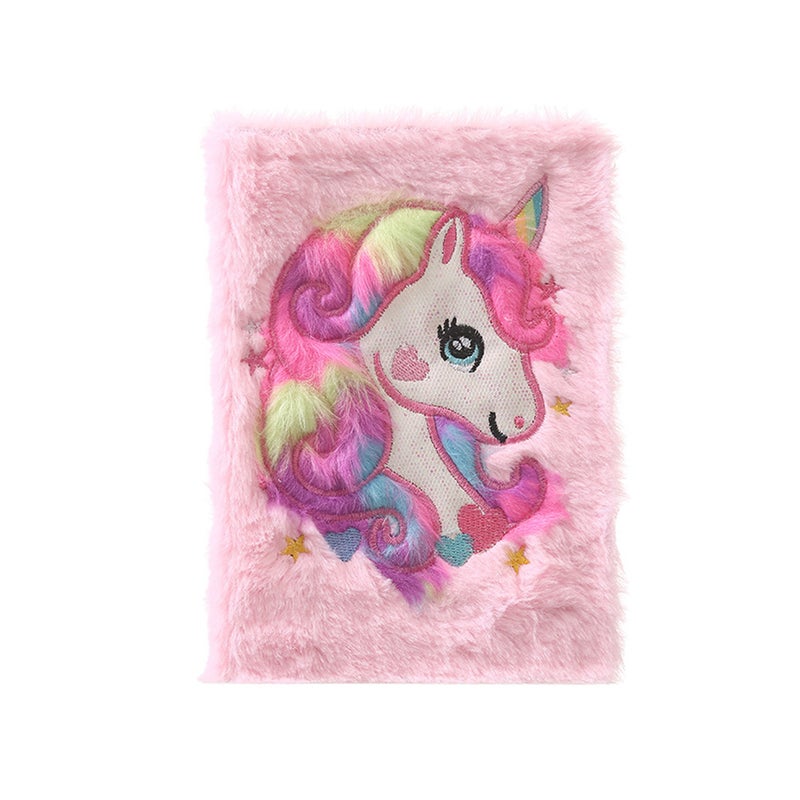 2pcs Cartoon Fashion Stylish Plush Children Kids Journal Notebook (Light ) - Image 2