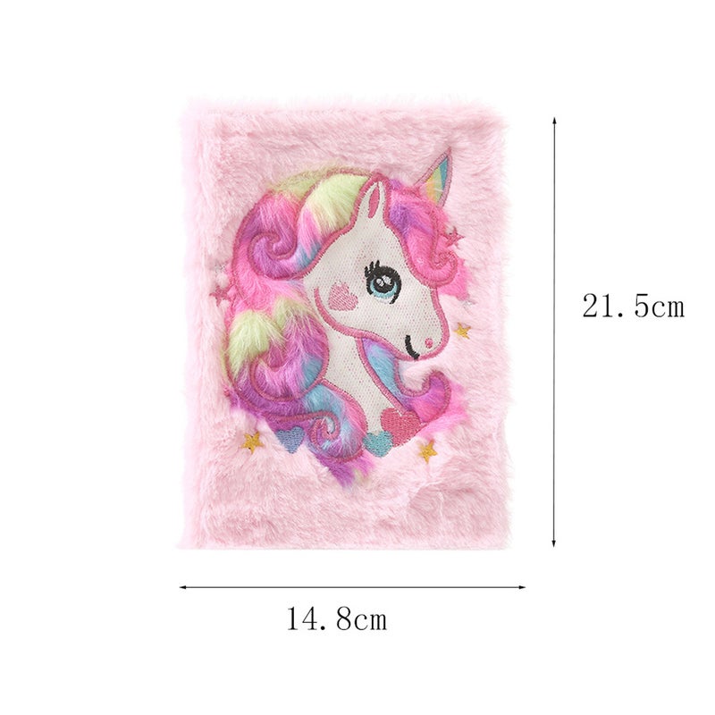 2pcs Cartoon Fashion Stylish Plush Children Kids Journal Notebook (Light ) - Image 5