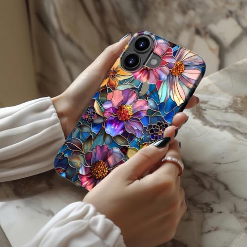 Goodon for iPhone 16 Case Cute - Compatible with Magsafe - Dual-Layer Hard Shell & Silicone Cover - Protective Phone Case with Wildflower Designs for Women - Vibrant Defined Blossoms - Image 2