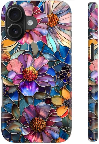 Goodon for iPhone 16 Case Cute - Compatible with Magsafe - Dual-Layer Hard Shell & Silicone Cover - Protective Phone Case with Wildflower Designs for Women - Vibrant Defined Blossoms - Image 1