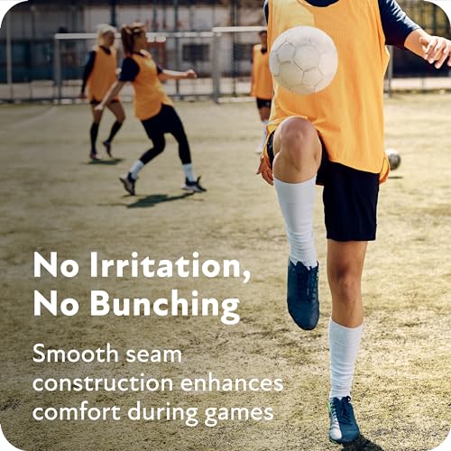 Sof Sole Soccer Over-the-Calf Team Athletic Performance Socks (2 Pair), Large, Black - Image 3