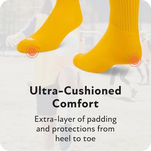 Sof Sole Soccer Over-the-Calf Team Athletic Performance Socks (2 Pair), Large, Black - Image 5