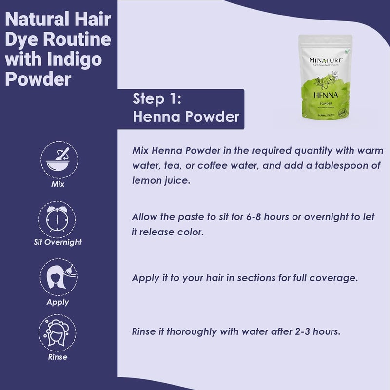 minature Mi Nature Indigo Leaf Powder 227g 8oz Pure Herbal Tint for Dark Hair Color Natural Tinctoria Powder Indigofera Tinctoria - Image 5