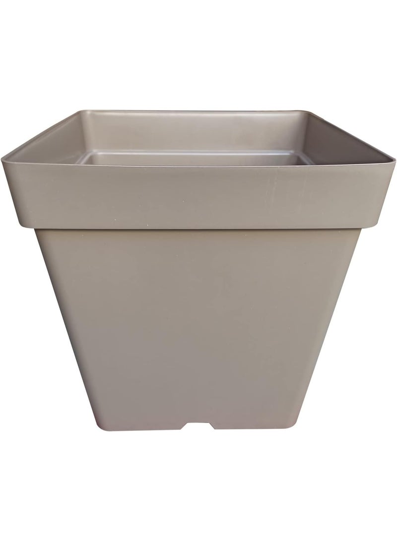 أيدل وعاء زراعة مربع كلاسيكي غير لامع 28 سم - متاح بألوان متعددة - للاستخدام الداخلي والخارجي - صندوق زراعة بلاستيكي متين للاستخدام في المنزل والحديقة والمكتب والشرفة - صنع في إيطاليا - بواسطة إيديل - Image 1