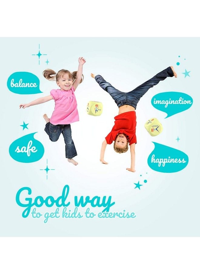 Skywin Kids Yoga Dice 2 Pack Fun Exercise Dice For Kids Solo Or Group Classes 6Sided Foam Workout Dice For Home Classroom And Physical Education Learning  - Image 3