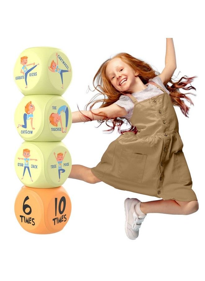 Skywin Kids Yoga Dice 2 Pack Fun Exercise Dice For Kids Solo Or Group Classes 6Sided Foam Workout Dice For Home Classroom And Physical Education Learning  - Image 1